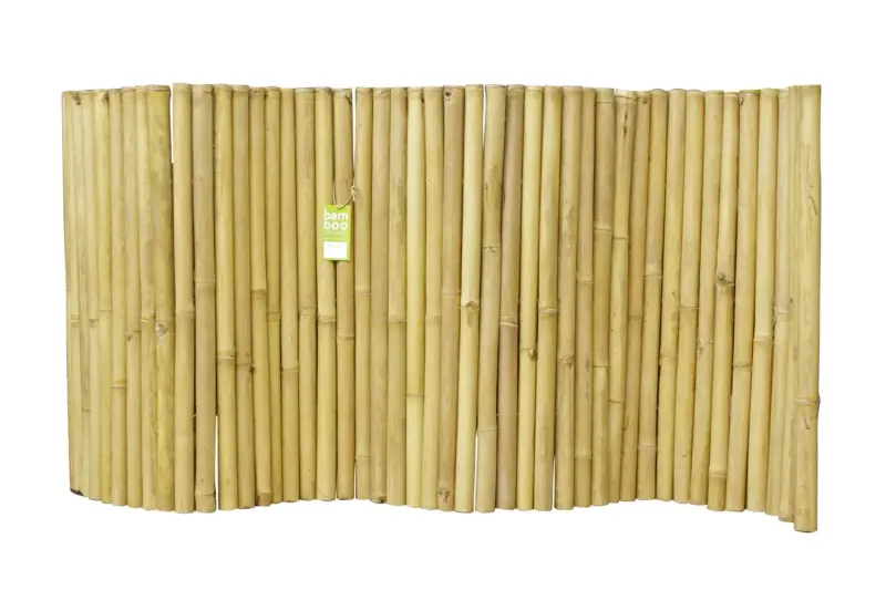 Product image of the product “Bamboo fence Malang, Apus (yellow-brown) with flexible stainless steel. Diameter 3-5cm 180x180 cm Height. ”